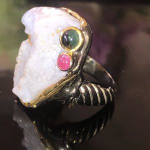 Very Unique Genuine Chalcedony Ring